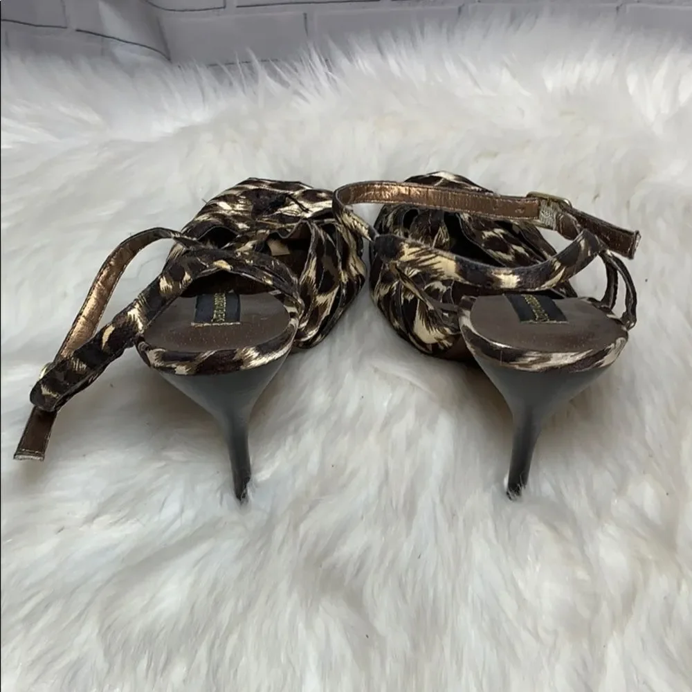 Steve Madden Luxe Clara Cheetah Peep Toe Shoes 8.5‎
